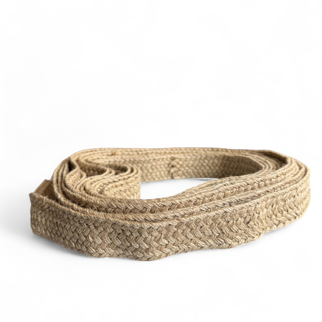 Plain braided jute band - 1m - Romanian Army Military Surplus - Natural beige - In Good Condition