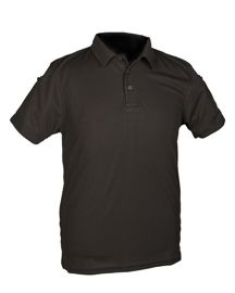 BLACK TACTICAL SHORT SLEEVE POLO SHIRT QUICKDRY - Mil-Tec
