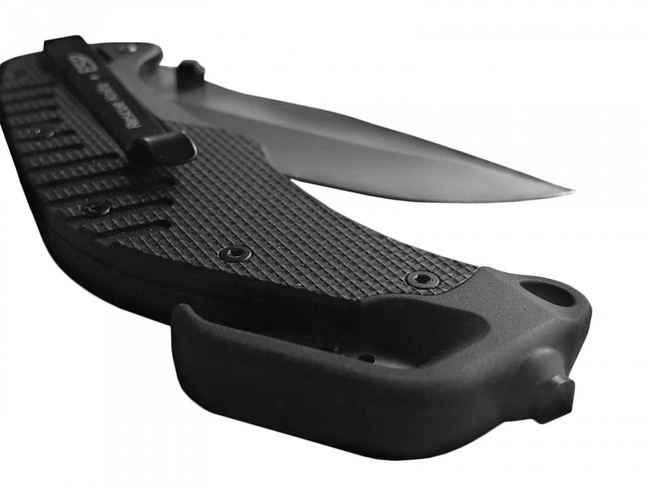 POCKET KNIFE - SERRATED BLADE - BLACK - 221 MM - ESP