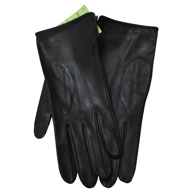 LADIES LEATHER GLOVES, WITHOUT PADDING - BLACK - MILITARY SURPLUS ROMANIAN ARMY - LIKE NEW