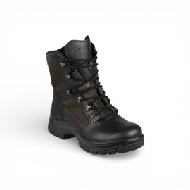 WOMEN COMBAT BOOTS HOT/DAMP LEATHER/TEXT - MILITARY SURPLUS FROM THE GERMAN ARMY - BLACK - LIKE NEW