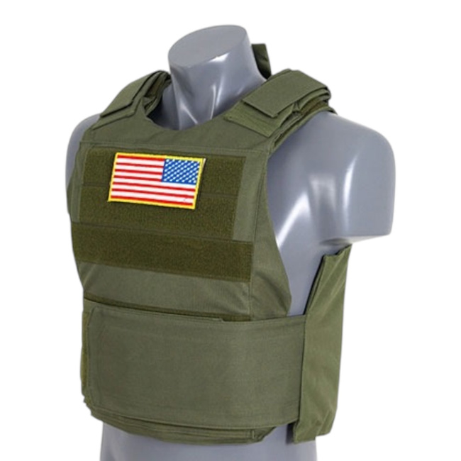Standard Tactical Vest with Soft Dummy Ballistic Inserts - Delta Soft Body Armor - Olive - 8FIELDS