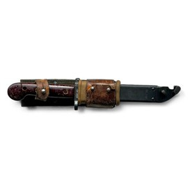BAYONET, MILITARY PARATROOPER KNIFE - V3 - TEXTILE SHEATH - MILITARY SURPLUS FROM ROMANIAN ARMY - IN GOOD CONDITION