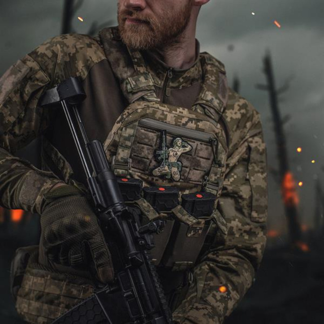 TACTICAL GIRL TATTOO TRIDENT MM14 PATCH - 3D PVC - MULTICOLOR - M-TAC