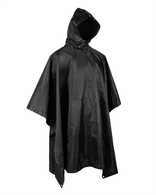 WET WEATHER RIP-STOP PONCHO - BASIC - Mil-Tec - BLACK