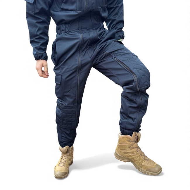 Winter Softshell Coverall For Gendarmes - With JANDARMERIA Patch And Tricolor Emblem - Navy Blue - Lecter Tactical