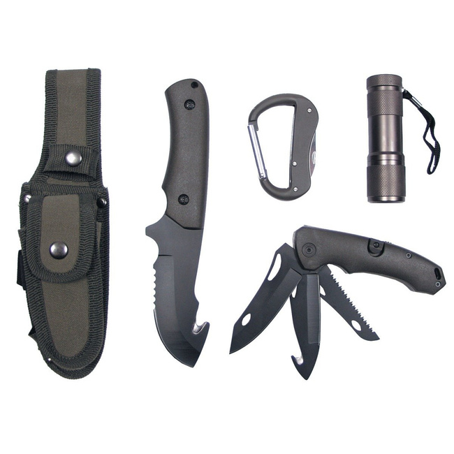 Knife Set with LED and nylon sheath, OD green