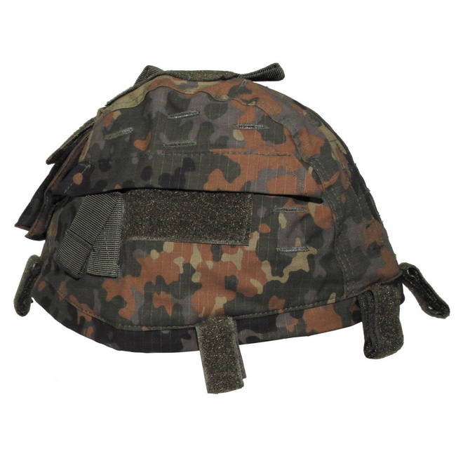 Helmet Cover with pockets, resizable, German Flecktarn