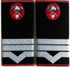 Grade maistru militar clasa III Pompieri ISU, IGSU, țesute pe suport textil din paspoal cusut, cu semn de arma brodat