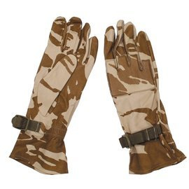 BRITISH LEATHER GLOVES - WARM WEATHER - DESERT CAMO - USED