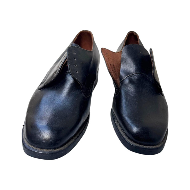 Leather Shoes - Clujana - Romanian Army Military Surplus - Black - Good Condition