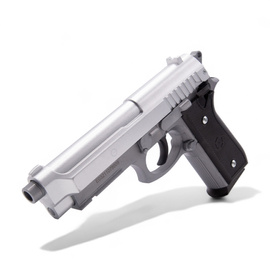 Manual Airsoft Pistol Replica , PT92 Silver Metal Slide, Cybergun