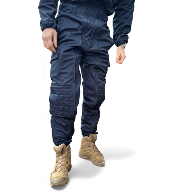 Winter Softshell Coverall For Gendarmes - With JANDARMERIA Patch And Tricolor Emblem - Navy Blue - Lecter Tactical