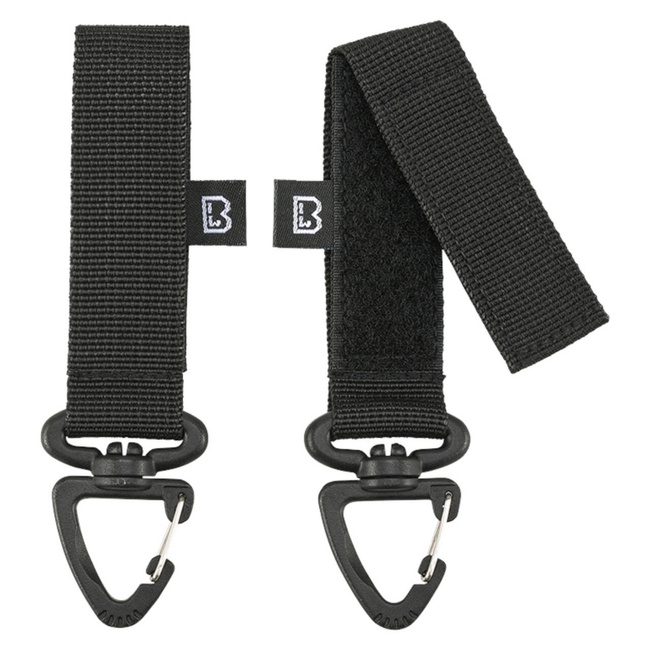 BELT CARABINER WITH LOOP - MOLLE - 2 PCS - BLACK - BRANDIT