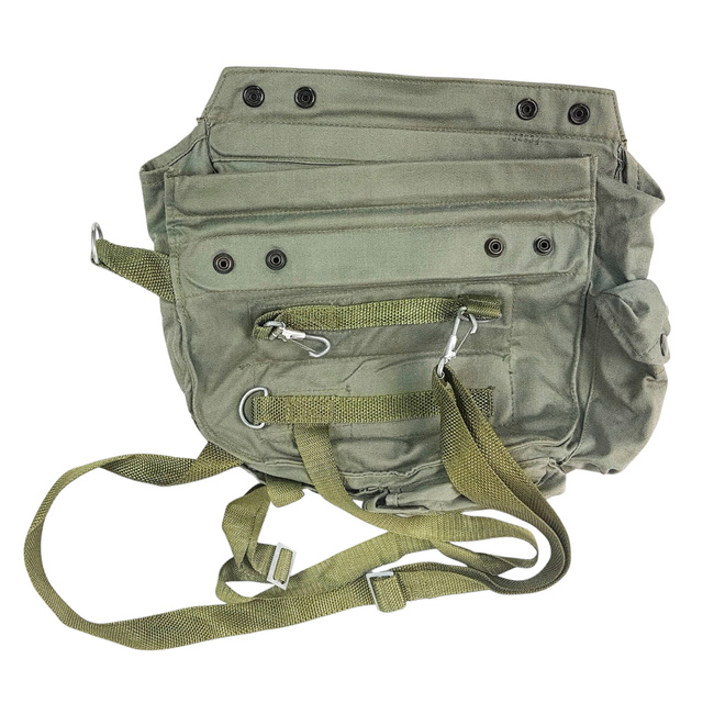 CANVAS BAG FOR PROTECTIVE MASK - MP4 - 1970'S - POLISH ARMY MILITARY SURPLUS - GREEN OD - USED