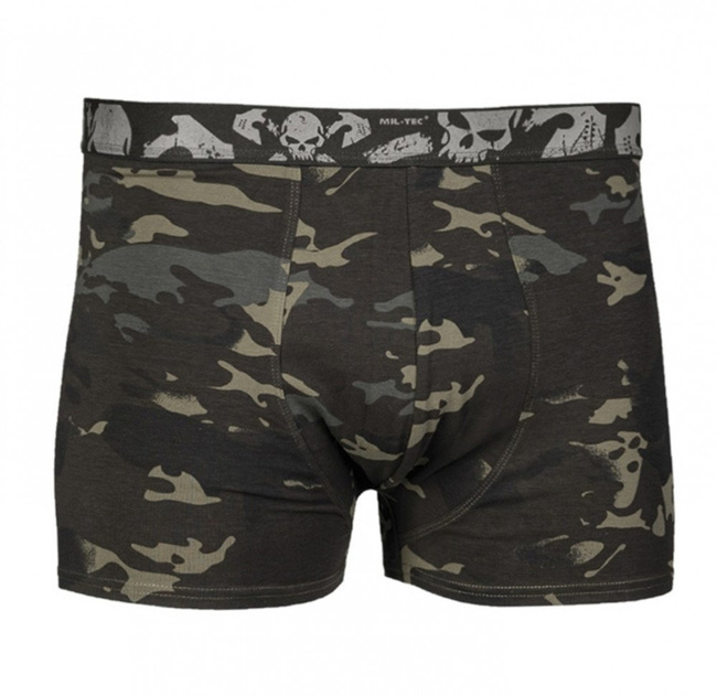 MULTITARN BLACK BOXER SHORTS SKULL (2ER PACK)