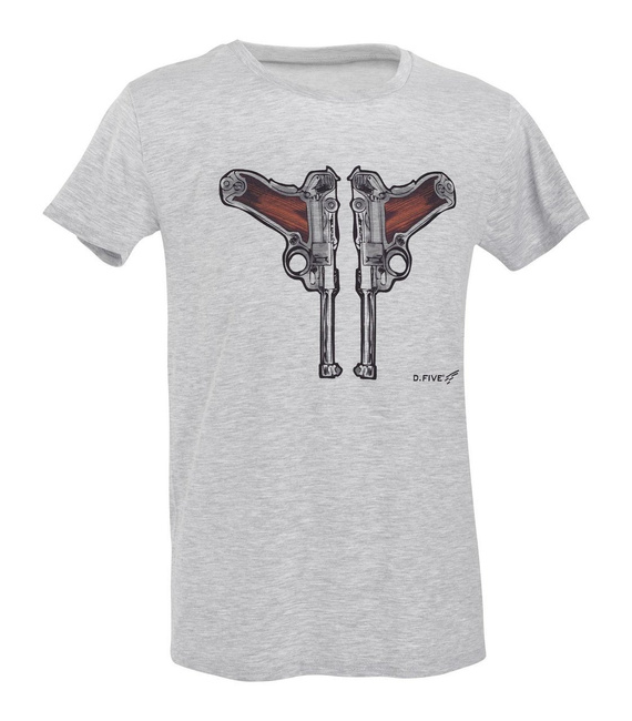 PRINTED T-SHIRT - LUGER GUNS - D.FIVE - GREY