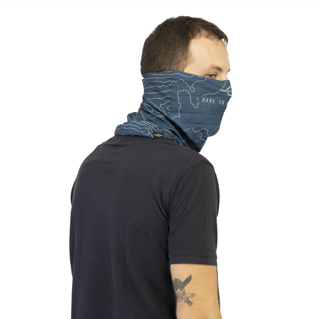 NECK GAITER - "SKIRON TOPOGRAPHIC MAP" - Pentagon® - BLACK