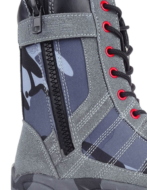 Boots Red - Blue/Grey Camo Crazy Army Color