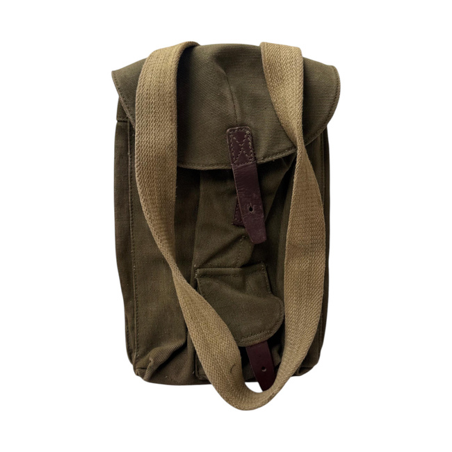 MILITARY CANVAS MAGAZINE HOLDER - ROMANIAN ARMY SURPLUS - OD GREEN - USED