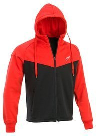 ZIPPED HOODIE WITH EMBROIDERED LOGO - D.FIVE - BLACK/RED