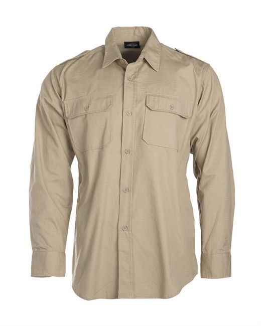 LONG SLEEVE TROPICAL SHIRT - Mil-Tec - KHAKI