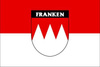 FLAG 30 x 46 cm with wooden stick FRANCONIA W/ HERALDRY + LETTERING