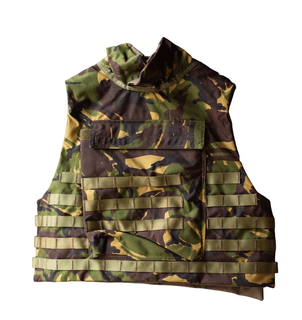 MOLLE TACTICAL VEST - WITH LEVEL III+ PROTECTIONS - CAMOUFLAGE DPM - MILITARY SURPLUS ROMANIAN ARMY - IN GOOD CONDITION