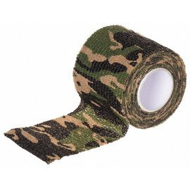 SELF-ADHESIVE CAMOUFLAGE TAPE - MFH® - 50 MM/4.5 M - WOODLAND