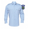 LONG SLEEVE BLOUSE SHIRT WITH POCKETS AND EPAULETS - MENS - BLUE - JANDARMERIA IJJ