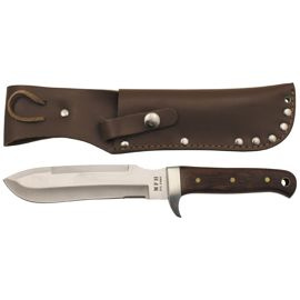 BW Knife "parachutist", wooden handle, leather sheath