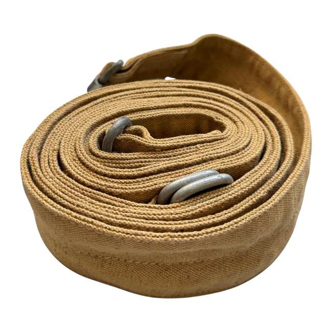 TACTICAL RESCUE WEBBING - 3.3 M - WITH QUICK-RELEASE BUCKLE FOR CASUALTY EVACUATION - ROMANIAN ARMY MILITARY SURPLUS - KHAKI - IN GOOD CONDITION