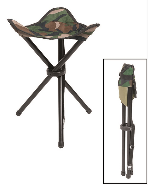 3-LEGGED FOLDING STOOL FOR CAMPING - Mil-Tec - WOODLAND