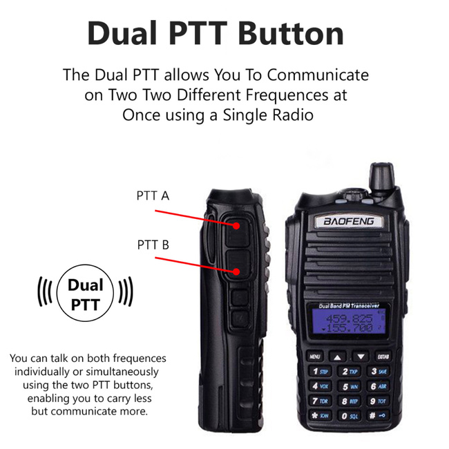 PORTABLE RADIO STATION BAOFENG UV-82, 8W 136 - 174 MHZ / 400-470 MHZ