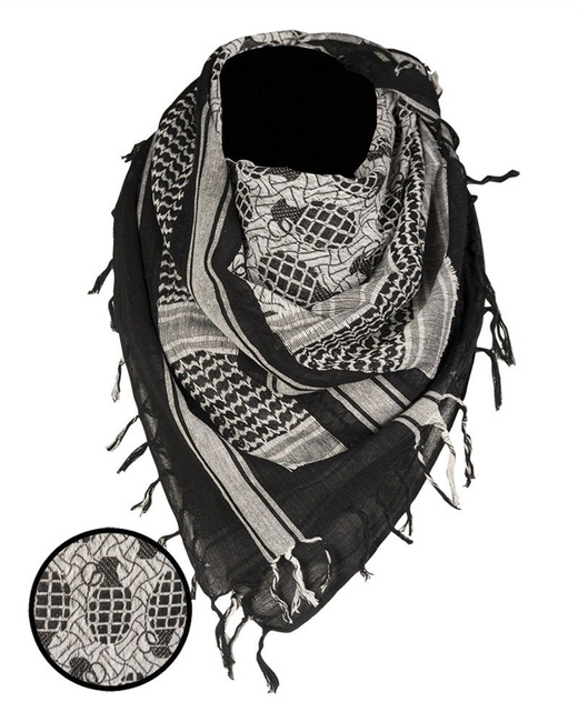 Shemagh scarf - white/black ′pineapple′