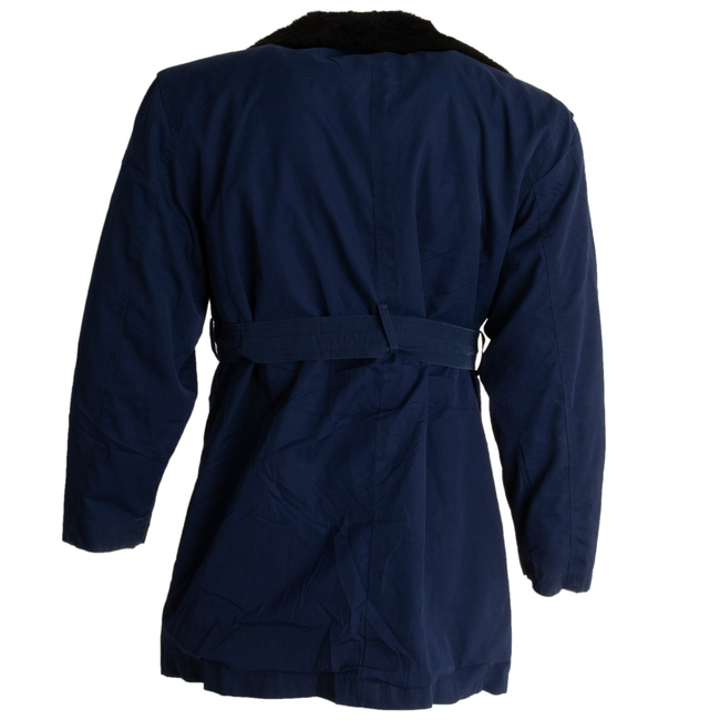 BLUE AVIATION PARKA JACKET WITH PADDED COLLAR AND REMOVABLE LINING - MILITARY SURPLUS ROMANIAN ARMY - USED