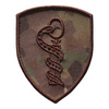 EMBLEMA SEMN DE ARMA MANECA SCUT - MEDICAL - BRODATA PE SUPORT CAMUFLAJ COMBAT FORTE TERESTRE CU FIR MARO