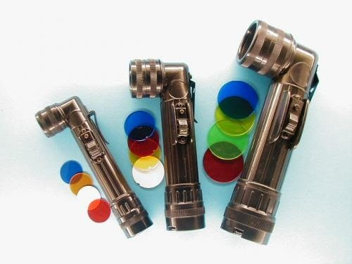 US G.I. STYLE BLACK ANGLEHEAD FLASHLIGHT LARGE (2 x D CELL)