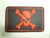 PIRATE SKULL PATCH RED