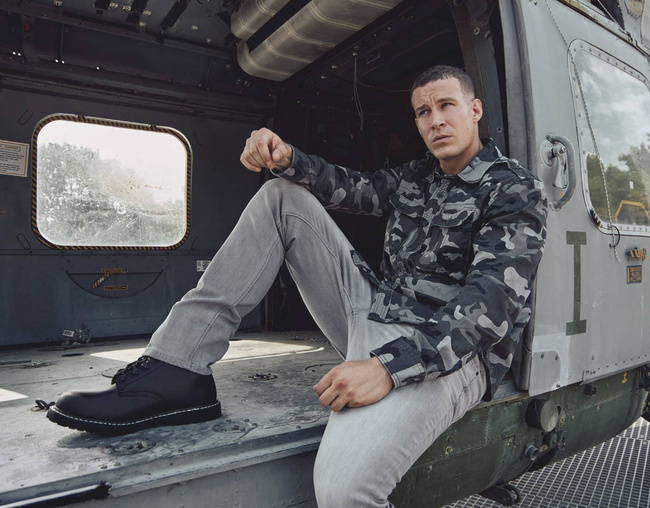 VINTAGE SHIRT - LONGSLEEVES - GREY CAMO - BRANDIT