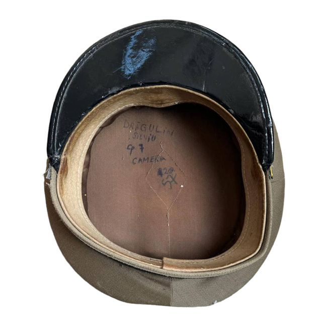 RSR MILITARY HELMET - ARTILLERY/TECHNICAL NON-COMMISSIONED OFFICER - MILITARY SURPLUS ROMANIAN ARMY - IN GOOD CONDITION
