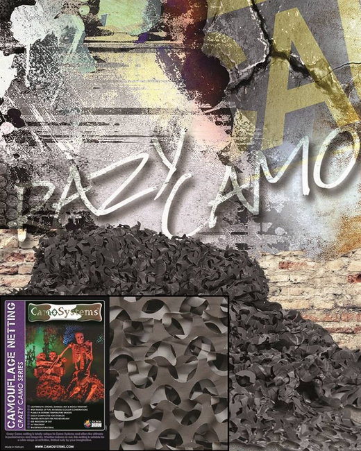 CAMOUFLAGE NET - PRO CRAZY CAMO - Mil-Tec - BLACK - 2.4 x 3 M