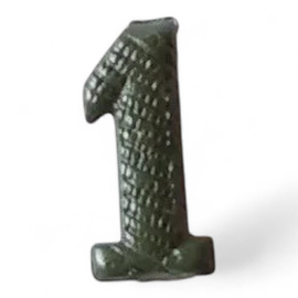 Metallic number - 1 - Green - Hungarian Army Military Surplus - Like New