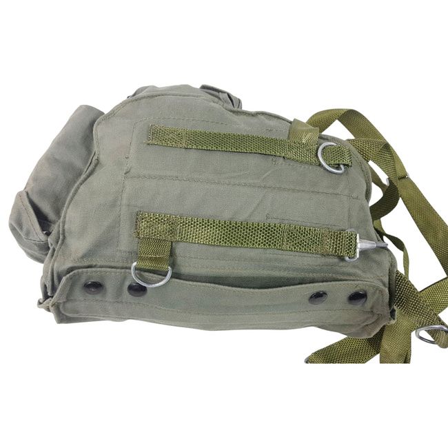 CANVAS BAG FOR PROTECTIVE MASK - MP4 - 1970'S - POLISH ARMY MILITARY SURPLUS - GREEN OD - USED