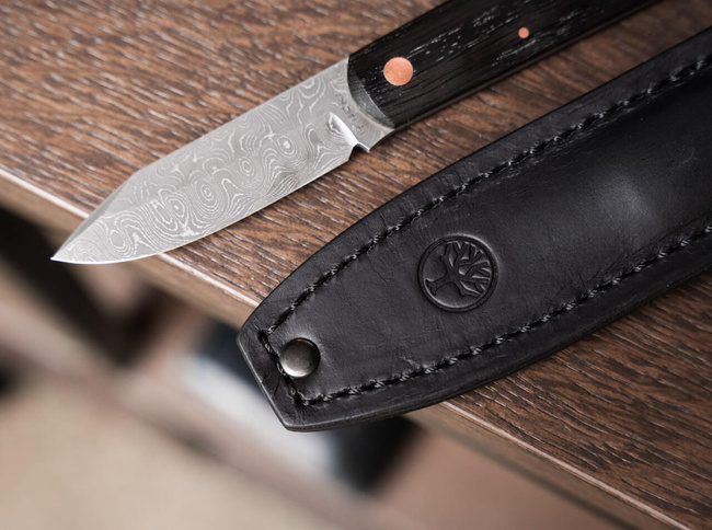 FIXED BLADE KNIFE - BARLOW BFF DAMASC - BROWN