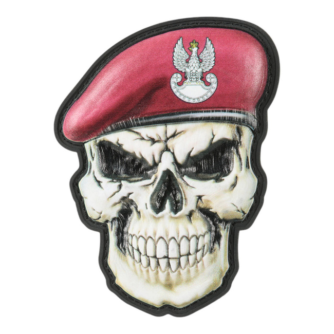PATCH SKULL WITH BERET POLAND (AIRBORNE FORCES) - DARK BURGUNDY - M-TAC