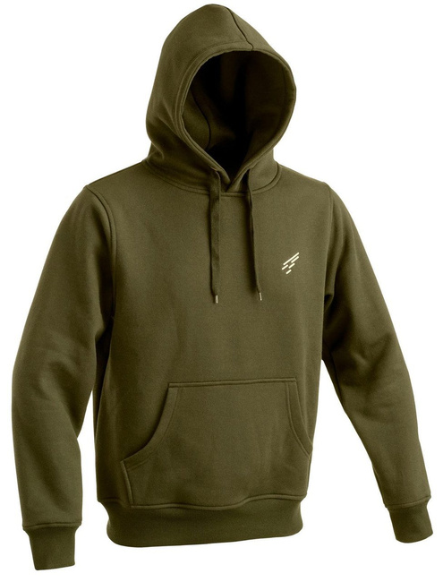 HOODIE WITH EMBROIDERED FRONT CHEST LOGO - D.FIVE - OD GREEN