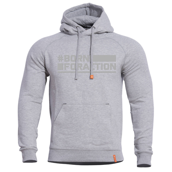 SWEATER WITH HOOD - "PHAETON - BORN FOR ACTION" - PENTAGON® - LIGHT GREY