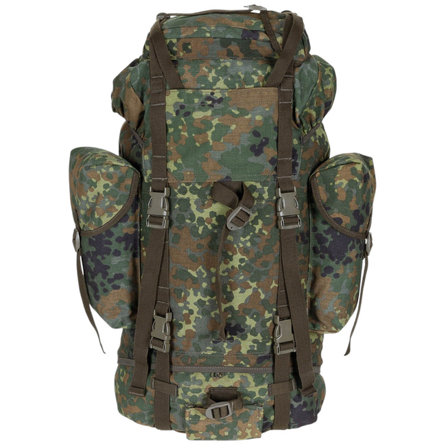 LARGE BACKPACK - 65 L - BW GERMAN ARMY MILITARY SURPLUS  - FLECKTARN CAMO - USED - TOP CONDITION