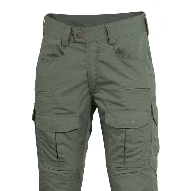 COMBAT PANTS - "LYCOS" - PENTAGON® - CAMO GREEN - LENGTH 30″